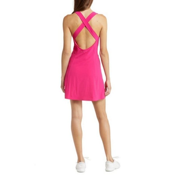💕OUTDOOR VOICES💕 Cross Back Tennis Minidress ~ PItaya Pink Large L NWT - Picture 4 of 14